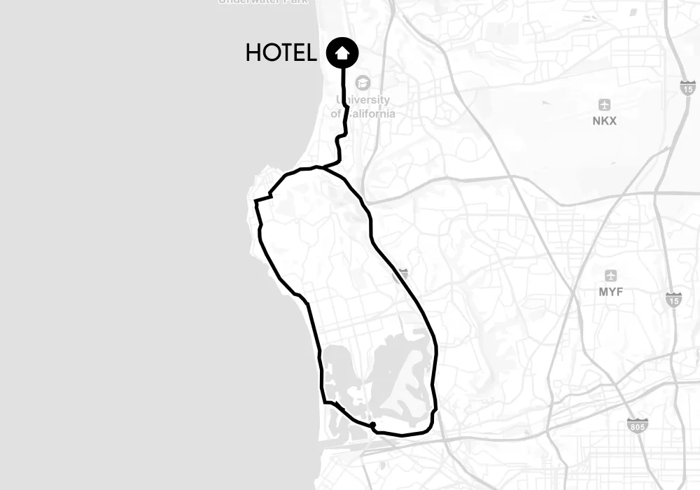 La Jolla Scenic Route map